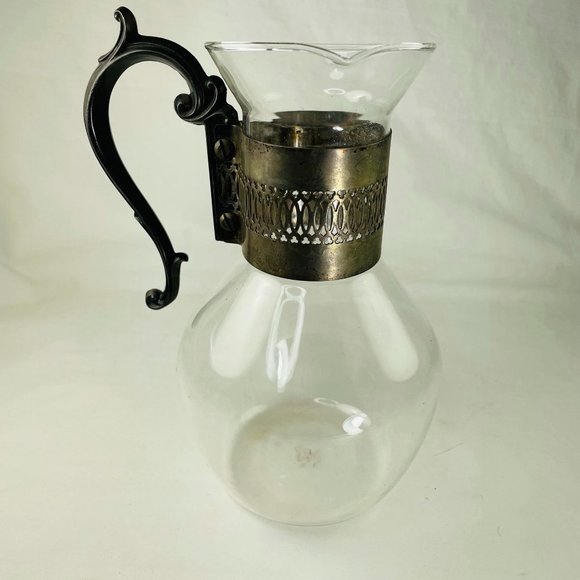 Mid Century Modern Glass Carafe Warmer with Stand Warmer Retro Vintage u - Picture 2 of 4